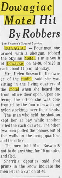 Castle Inn (Skyline Motel) - Feb 1971 Robbery